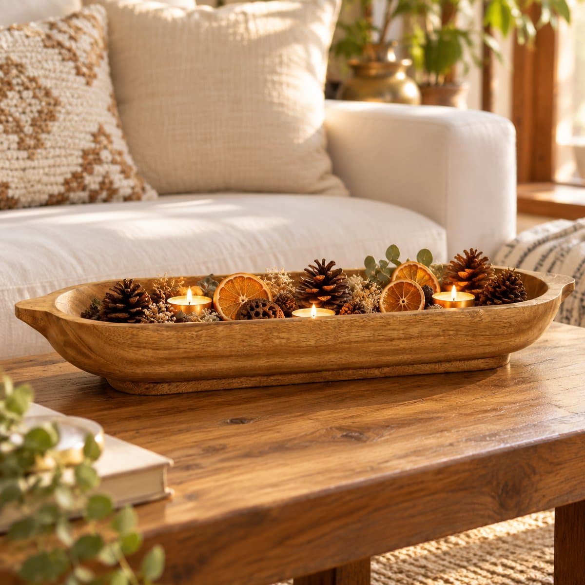 Mango Wood Oval Dough Bowl Set of 2 view 4