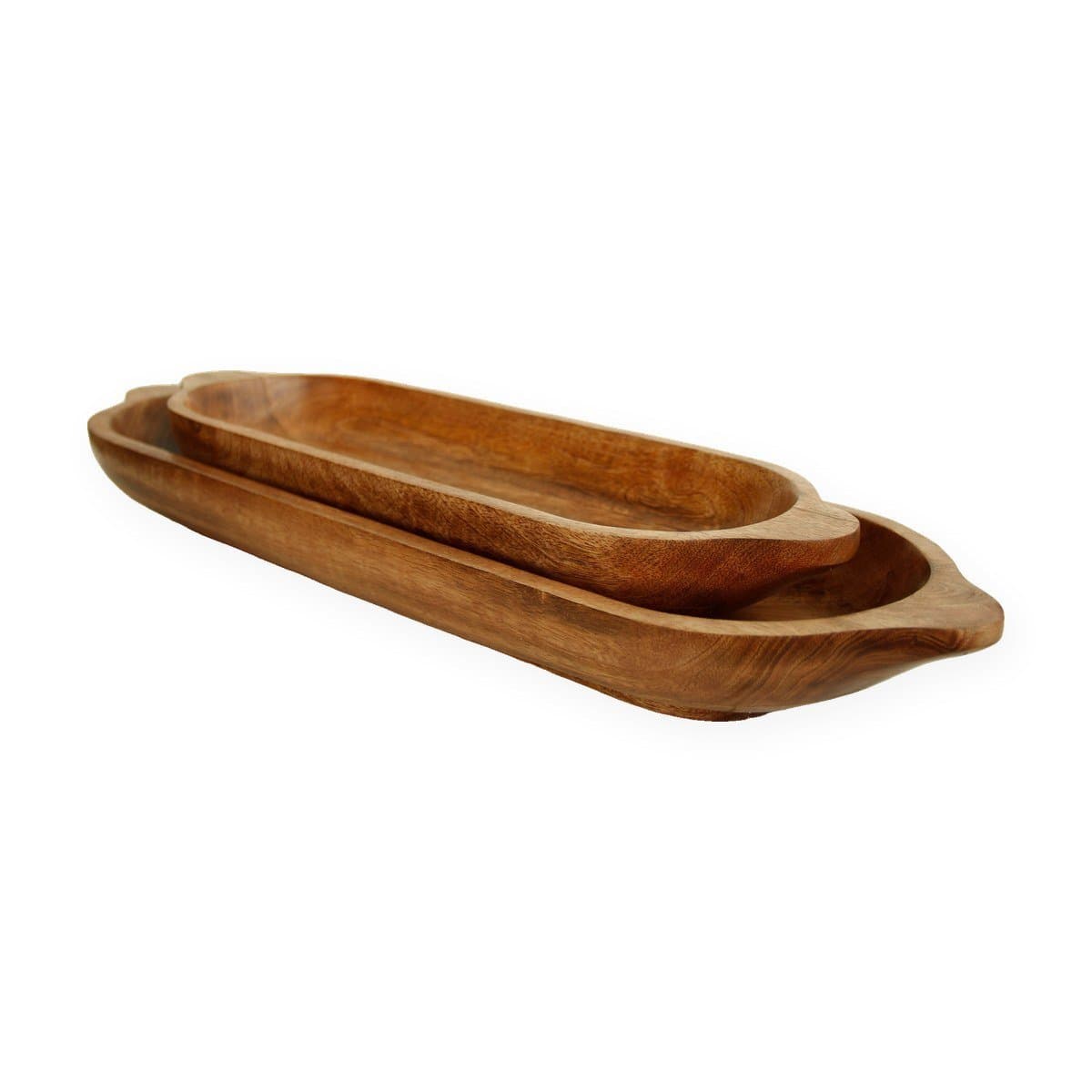 Mango Wood Oval Dough Bowl Set of 2 view 6