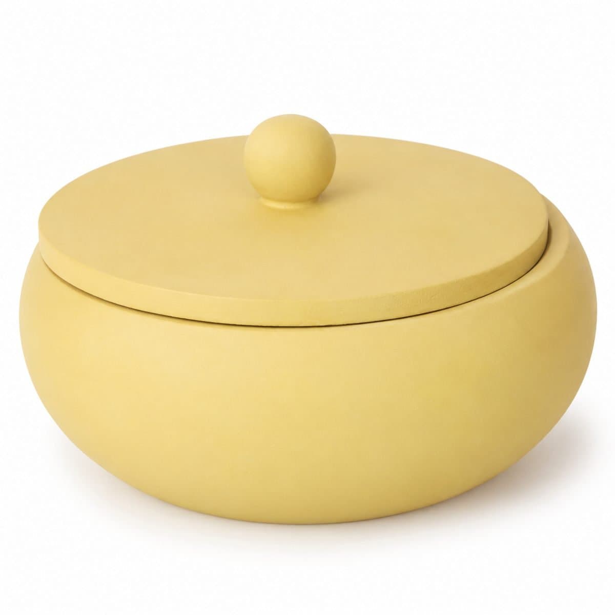 Mango Wood Pastel Yellow Lidded Box view 6