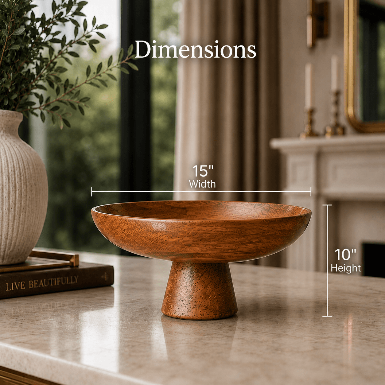 Rustic Mango Wood Salad Bowl Set view 2