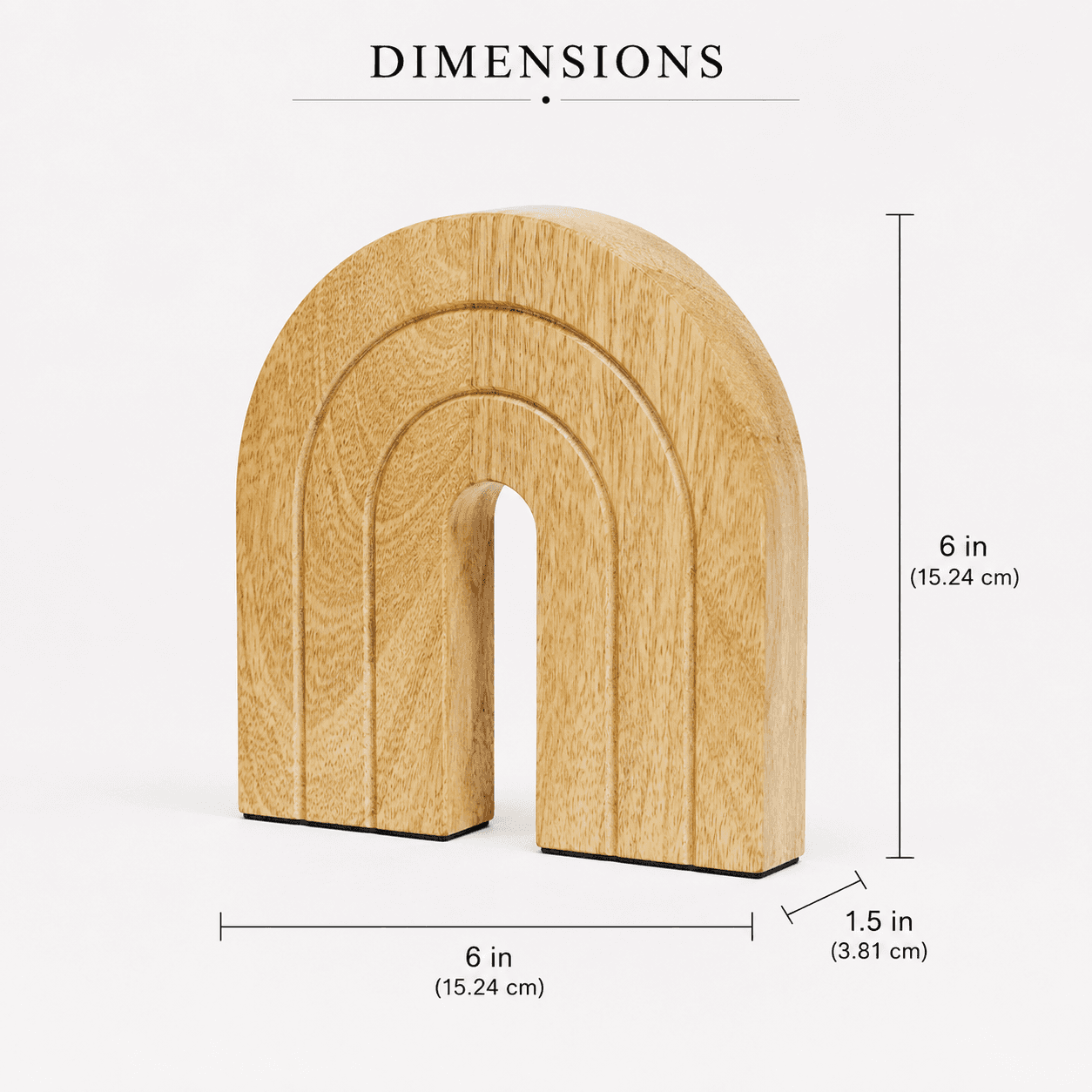 Modern Wooden Arch Bookends – Minimalist Table Decor & Paper Weight Set view 4